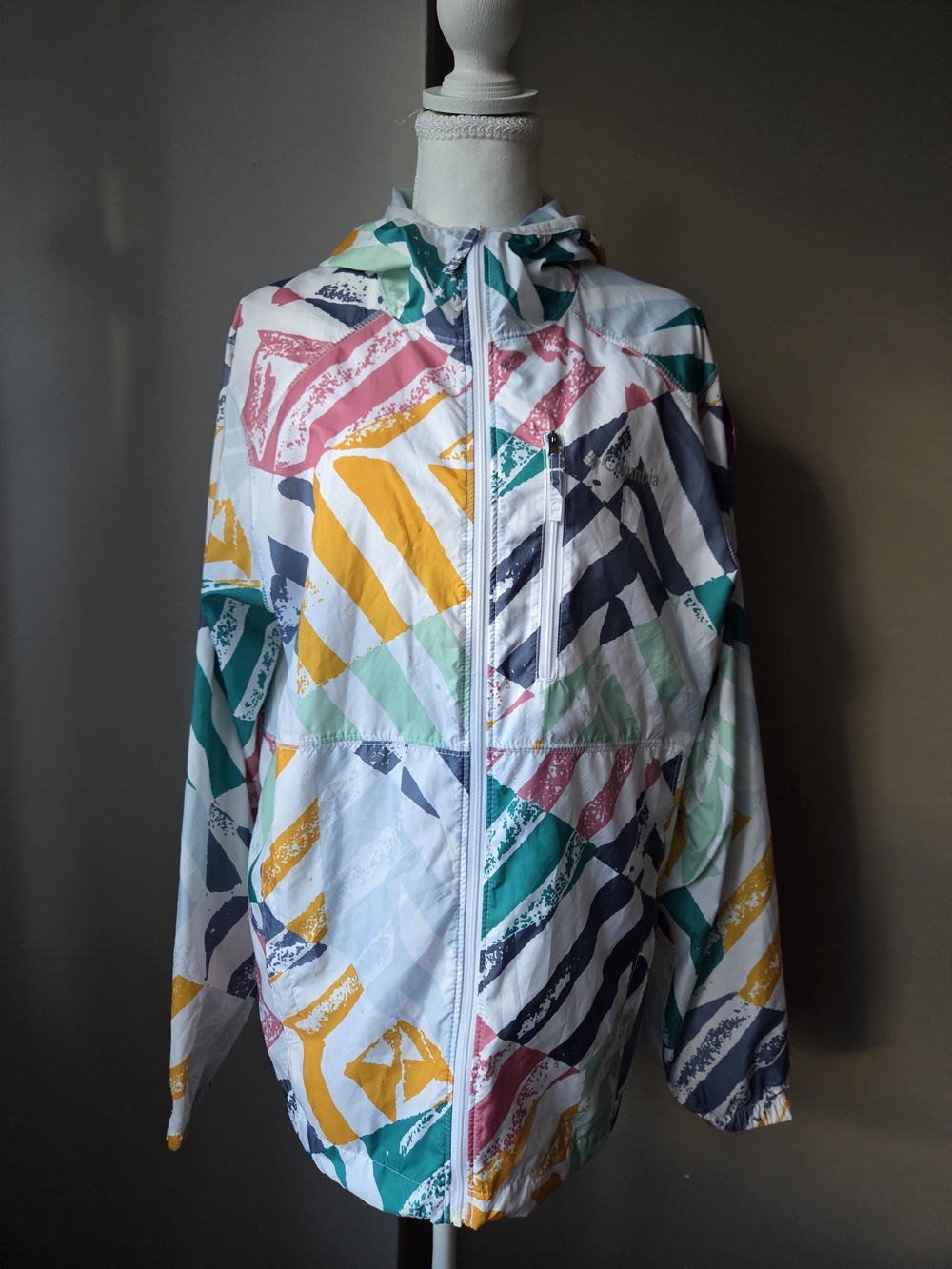 Columbia Women's S Colorful Print Hooded Windbreaker Jacket